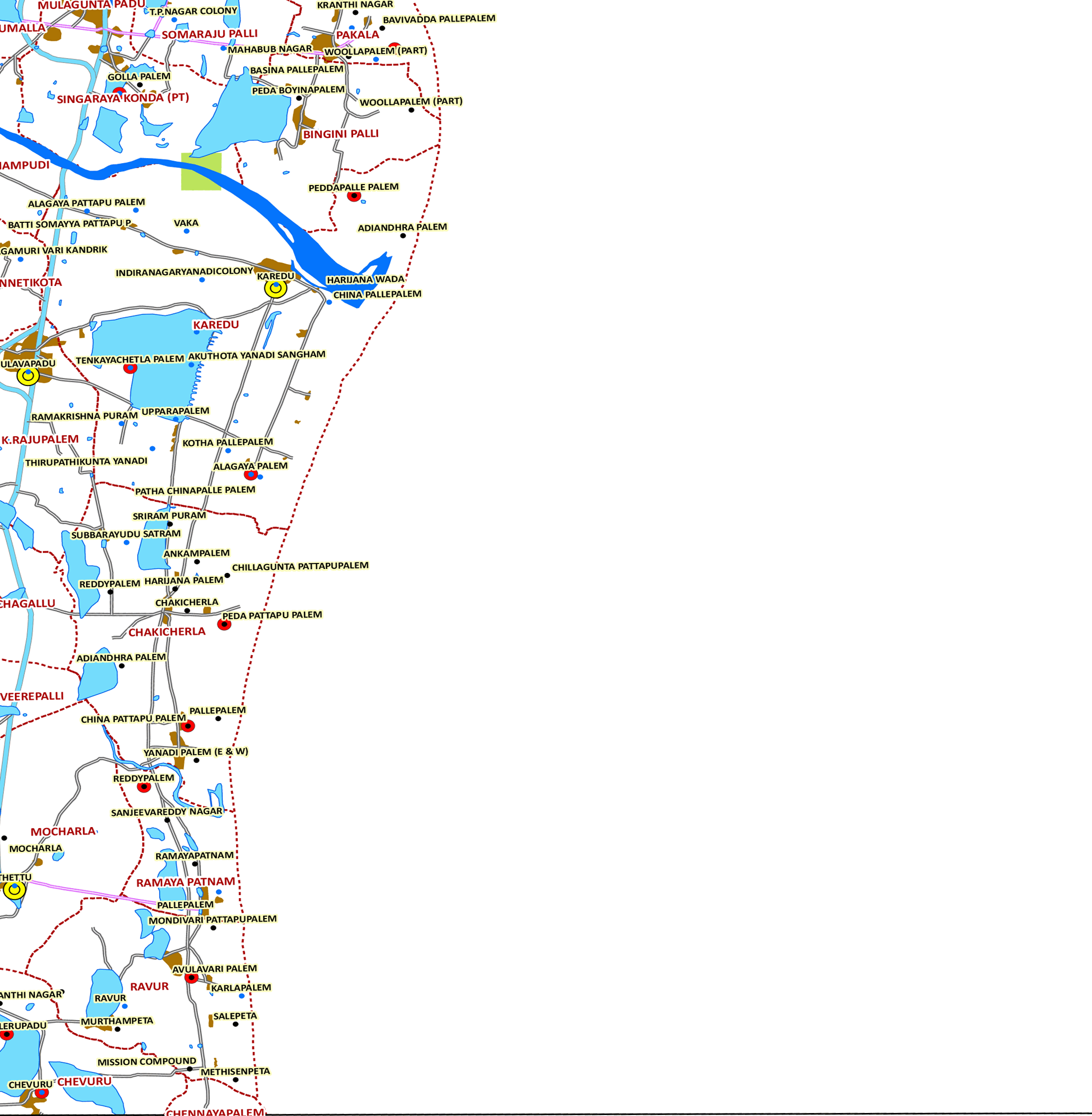 Storm surge inundation map for cyclone with wind speed 
